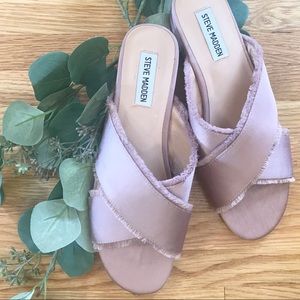 Steve Madden Pink Fringe Sandal Slides Size 8.5